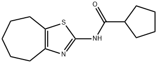 N-(5,6,7,8-tetrahydro-4H-cyclohepta[d][1,3]thiazol-2-yl)cyclopentanecarboxamide,931586-06-0,结构式