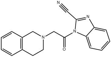 1-[2-(3,4-dihydro-1H-isoquinolin-2-yl)acetyl]benzimidazole-2-carbonitrile,931587-29-0,结构式