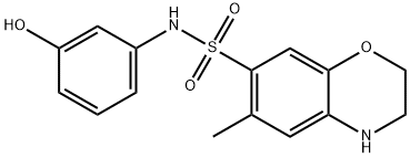 N-(3-hydroxyphenyl)-6-methyl-3,4-dihydro-2H-1,4-benzoxazine-7-sulfonamide Struktur