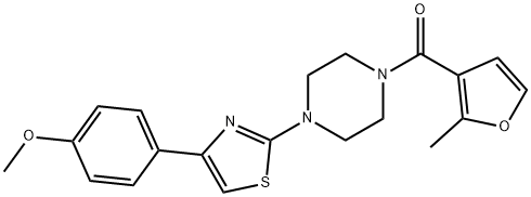 [4-[4-(4-methoxyphenyl)-1,3-thiazol-2-yl]piperazin-1-yl]-(2-methylfuran-3-yl)methanone Structure
