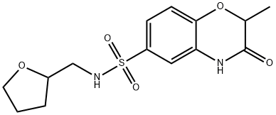 2-methyl-3-oxo-N-(oxolan-2-ylmethyl)-4H-1,4-benzoxazine-6-sulfonamide Struktur