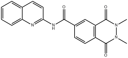 2,3-dimethyl-1,4-dioxo-N-quinolin-2-ylphthalazine-6-carboxamide 结构式