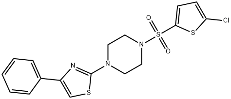 2-[4-(5-chlorothiophen-2-yl)sulfonylpiperazin-1-yl]-4-phenyl-1,3-thiazole Structure