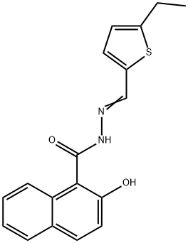 N-[(E)-(5-ethylthiophen-2-yl)methylideneamino]-2-hydroxynaphthalene-1-carboxamide Struktur