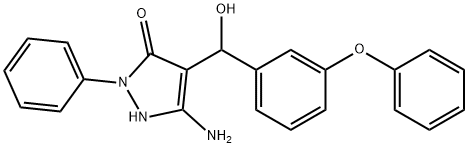 5-amino-4-[hydroxy-(3-phenoxyphenyl)methyl]-2-phenyl-1H-pyrazol-3-one Struktur