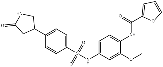 N-[2-methoxy-4-[[4-(5-oxopyrrolidin-3-yl)phenyl]sulfonylamino]phenyl]furan-2-carboxamide Structure