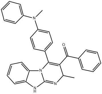 [2-methyl-4-[4-(N-methylanilino)phenyl]-2,10-dihydropyrimido[1,2-a]benzimidazol-3-yl]-phenylmethanone Structure