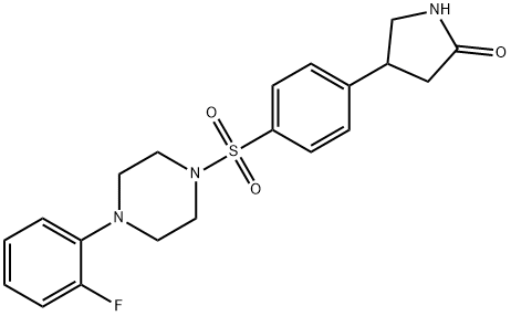 4-[4-[4-(2-fluorophenyl)piperazin-1-yl]sulfonylphenyl]pyrrolidin-2-one Struktur