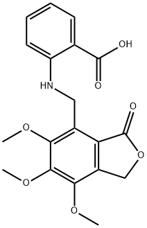 2-[(5,6,7-trimethoxy-3-oxo-1H-2-benzofuran-4-yl)methylamino]benzoic acid 化学構造式