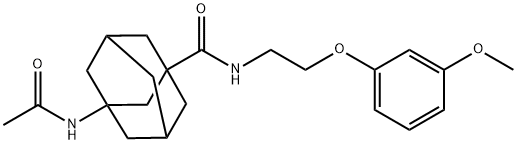 3-acetamido-N-[2-(3-methoxyphenoxy)ethyl]adamantane-1-carboxamide Structure