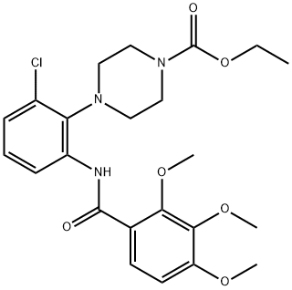 ethyl 4-[2-chloro-6-[(2,3,4-trimethoxybenzoyl)amino]phenyl]piperazine-1-carboxylate Struktur