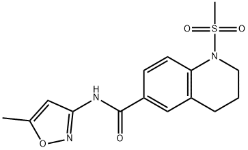 N-(5-methyl-1,2-oxazol-3-yl)-1-methylsulfonyl-3,4-dihydro-2H-quinoline-6-carboxamide Struktur