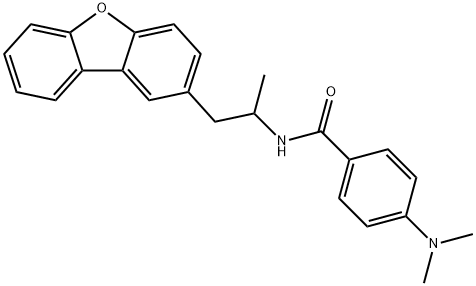 N-(1-dibenzofuran-2-ylpropan-2-yl)-4-(dimethylamino)benzamide 化学構造式