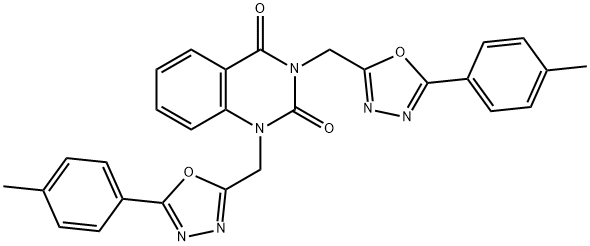 1,3-bis[[5-(4-methylphenyl)-1,3,4-oxadiazol-2-yl]methyl]quinazoline-2,4-dione Structure