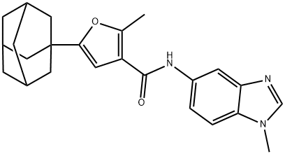 5-(1-adamantyl)-2-methyl-N-(1-methylbenzimidazol-5-yl)furan-3-carboxamide Structure