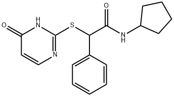 N-cyclopentyl-2-[(6-oxo-1H-pyrimidin-2-yl)sulfanyl]-2-phenylacetamide Structure