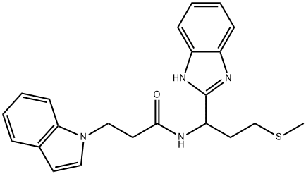N-[1-(1H-benzimidazol-2-yl)-3-methylsulfanylpropyl]-3-indol-1-ylpropanamide Structure
