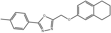 2-(4-methylphenyl)-5-(5,6,7,8-tetrahydronaphthalen-2-yloxymethyl)-1,3,4-oxadiazole Structure