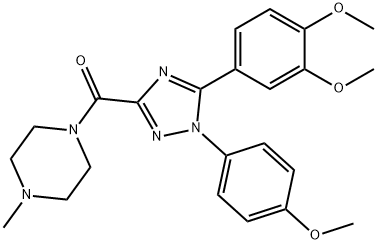 [5-(3,4-dimethoxyphenyl)-1-(4-methoxyphenyl)-1,2,4-triazol-3-yl]-(4-methylpiperazin-1-yl)methanone,945155-65-7,结构式