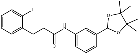 3-(2-fluorophenyl)-N-[3-(4,4,5,5-tetramethyl-1,3-dioxolan-2-yl)phenyl]propanamide Structure