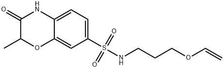 N-(3-ethenoxypropyl)-2-methyl-3-oxo-4H-1,4-benzoxazine-7-sulfonamide 化学構造式