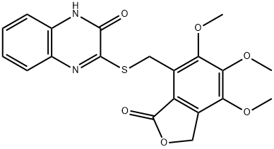3-[(5,6,7-trimethoxy-3-oxo-1H-2-benzofuran-4-yl)methylsulfanyl]-1H-quinoxalin-2-one Structure