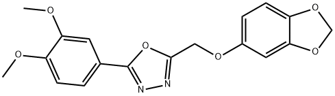 2-(1,3-benzodioxol-5-yloxymethyl)-5-(3,4-dimethoxyphenyl)-1,3,4-oxadiazole Structure