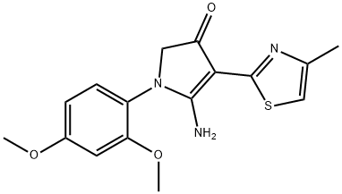 5-amino-1-(2,4-dimethoxyphenyl)-4-(4-methyl-1,3-thiazol-2-yl)-2H-pyrrol-3-one Struktur