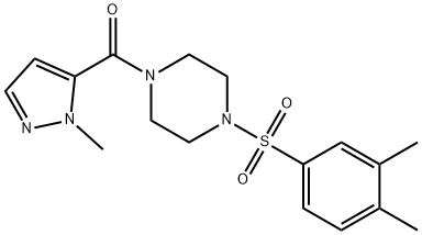 [4-(3,4-dimethylphenyl)sulfonylpiperazin-1-yl]-(2-methylpyrazol-3-yl)methanone,955551-39-0,结构式