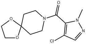 (4-chloro-2-methylpyrazol-3-yl)-(1,4-dioxa-8-azaspiro[4.5]decan-8-yl)methanone Structure