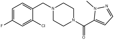 [4-[(2-chloro-4-fluorophenyl)methyl]piperazin-1-yl]-(2-methylpyrazol-3-yl)methanone Structure