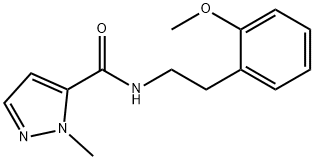 N-[2-(2-methoxyphenyl)ethyl]-2-methylpyrazole-3-carboxamide 化学構造式