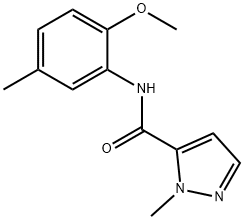 N-(2-methoxy-5-methylphenyl)-2-methylpyrazole-3-carboxamide 化学構造式