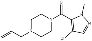 (4-chloro-2-methylpyrazol-3-yl)-(4-prop-2-enylpiperazin-1-yl)methanone Structure