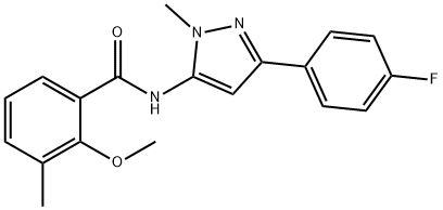 955575-71-0 N-[5-(4-fluorophenyl)-2-methylpyrazol-3-yl]-2-methoxy-3-methylbenzamide