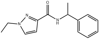 1-ethyl-N-(1-phenylethyl)pyrazole-3-carboxamide 化学構造式