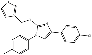3-[[4-(4-chlorophenyl)-1-(4-methylphenyl)imidazol-2-yl]sulfanylmethyl]-1,2-oxazole Structure