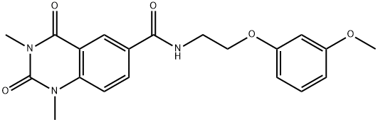 N-[2-(3-methoxyphenoxy)ethyl]-1,3-dimethyl-2,4-dioxoquinazoline-6-carboxamide 化学構造式