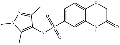 3-oxo-N-(1,3,5-trimethylpyrazol-4-yl)-4H-1,4-benzoxazine-6-sulfonamide 结构式