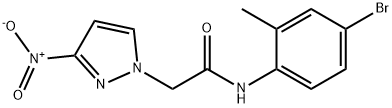 N-(4-bromo-2-methylphenyl)-2-(3-nitropyrazol-1-yl)acetamide 结构式