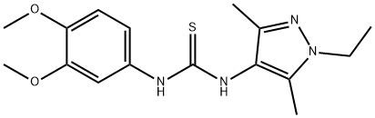 1-(3,4-dimethoxyphenyl)-3-(1-ethyl-3,5-dimethylpyrazol-4-yl)thiourea Structure