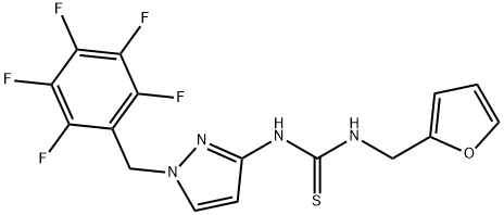 1-(furan-2-ylmethyl)-3-[1-[(2,3,4,5,6-pentafluorophenyl)methyl]pyrazol-3-yl]thiourea Structure