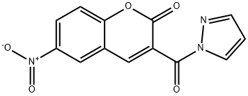 6-nitro-3-(pyrazole-1-carbonyl)chromen-2-one,957363-29-0,结构式