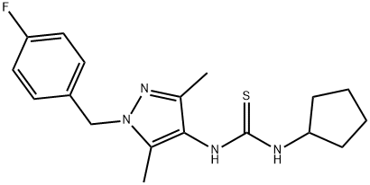 1-cyclopentyl-3-[1-[(4-fluorophenyl)methyl]-3,5-dimethylpyrazol-4-yl]thiourea|