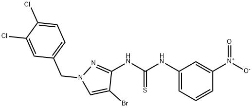 1-[4-bromo-1-[(3,4-dichlorophenyl)methyl]pyrazol-3-yl]-3-(3-nitrophenyl)thiourea Structure