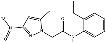 N-(2-ethylphenyl)-2-(5-methyl-3-nitropyrazol-1-yl)acetamide 结构式