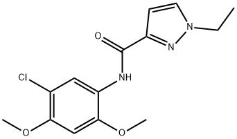 N-(5-chloro-2,4-dimethoxyphenyl)-1-ethylpyrazole-3-carboxamide,957432-44-9,结构式