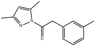 1-(3,5-dimethylpyrazol-1-yl)-2-(3-methylphenyl)ethanone 化学構造式