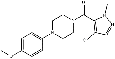 (4-chloro-2-methylpyrazol-3-yl)-[4-(4-methoxyphenyl)piperazin-1-yl]methanone Structure