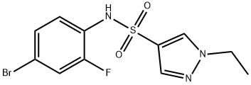 N-(4-bromo-2-fluorophenyl)-1-ethylpyrazole-4-sulfonamide Structure